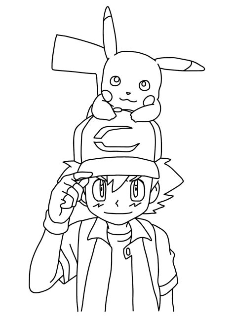 ash and pikachu coloring pages|9 Ash and Pikachu Coloring Pages 